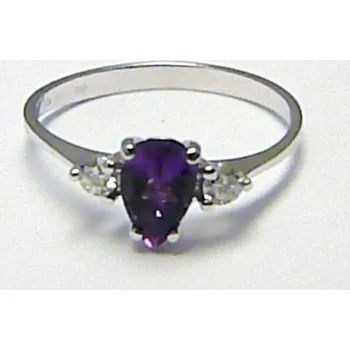 Prsten Klenoty Budín Zásnubní luxusní prsten s přírodním ametystem J-24572-14 (Klenoty Budín Zásnubní luxusní prsten s přírodním ametystem J-24572-14 )