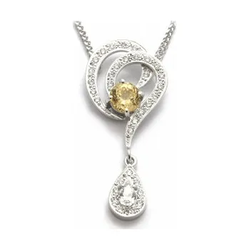 Prsten Zlatý diamantový náhrdelník se žlutým safírem 585/5,01 gr J-20935-12 POŠTOVNÉ ZDARMA! (J-20935-12)