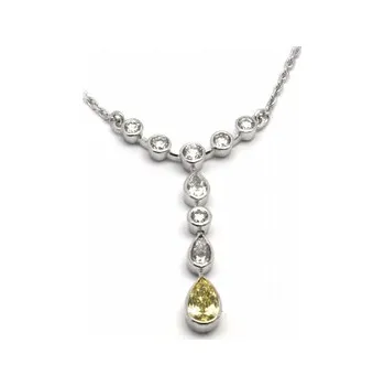 Prsten Šperkový diamantový náhrdelník se žlutým diamantem 585/4,89 gr J-20918-12 POŠTOVNÉ ZDARMA! (J-20918-12)