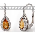 Diamantové zlaté náušnice s přírodními kameny (citríny a brilianty) 3880804 POŠTOVNÉ ZDARMA! (3880804-0-0-80)