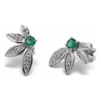 Prsten Zlaté náušnice s kolumbijskými smaragdy a diamanty 585/2,09 gr J-22557-13 POŠTOVNÉ ZDARMA! (J-22557-13)