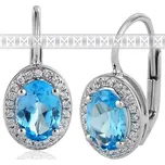 Diamantové náušnice s brilianty a velkými modrými blue topazy bílé zlato 3880138 POŠTOVNÉ ZDARMA! (3880138-0-0-93)