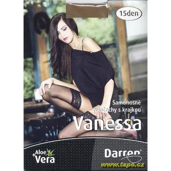 Dámské punčochy Punčochy samonosné s krajkou Vanessa, velikost 25, černá