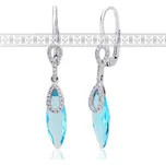 Diamantové náušnice, bílé zlato briliant, modrý topaz (blue topaz) 3880382 (3880382)