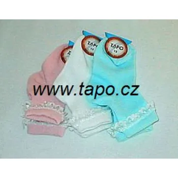 Ponožky dětské krajkový lem 0058, velikost 21, bílá