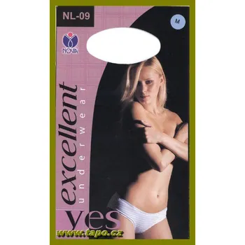 Kalhotky Dámské kalhotky šortky NL-09, velikost S, bílá s modrými proužky ; bílá s růžovými proužky