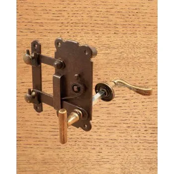 Dveřní kování M&T FM 250 Dveřní západka s pružinou a mosaznou klikou, s ochranným otevíráním