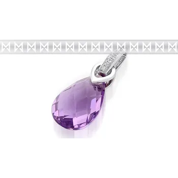 Prsten Přívěsek s diamantem, bílé zlato briliant, ametyst fialový 3870783-0-0-95 (3870783-0-0-95)