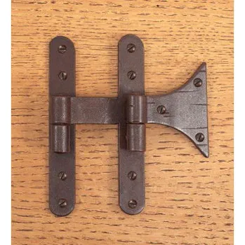 Okenní klika M&T FF 284.SX Kovaný dvojitý závěsný pant do dřeva pravý, 140×135 mm