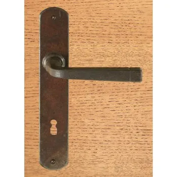 Dveřní kování M&T FM 043.NM72 kovaná klika se štítkem pro dozický zámek 72 mm