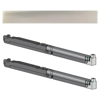 Dveřní kování M&T Minima Glass sada s tlumiči 80 kg, stříbrný matný hliník, na sklo