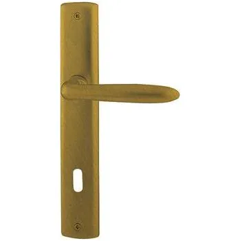 Dveřní kování M&T Štítová dveřní klika Andy, Ms mosaz natural, koule/klika L 90 mm