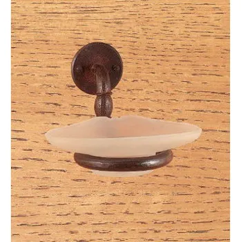 Sada koupelnových doplňků M&T FT 342 Kovaný držák na mýdlenku s oválným talířkem z matného skla