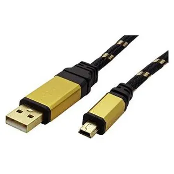Datový kabel Roline Gold USB 2.0 kabel USB A(M) - miniUSB 5pin B(M), 3m - 11.02.8823