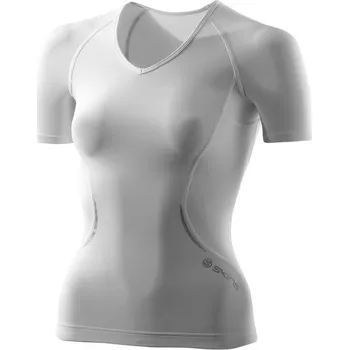 Dámské tričko SKINS A400 Womens Short Sleeve Top - White (dámské aktivní kompresní triko) XS