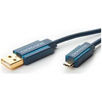 Kabel do PC ClickTronic HQ OFC USB2.0 kabel, A-B micro, zlacené konektory, 0,5m - CLICK64002