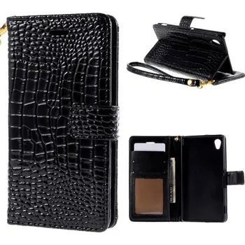 Pouzdro na mobilní telefon TVC Pouzdro se vzorem krokodýlí kůže pro Sony Xperia M4 Aqua Barva: Černá