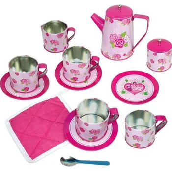 nádobí do dětské kuchyňky Bino Dětský čajový set růžový