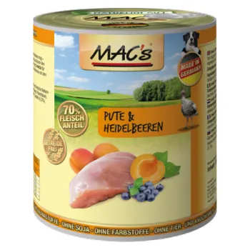 Krmivo pro psa MAC's Dog konzerva krůta/borůvka