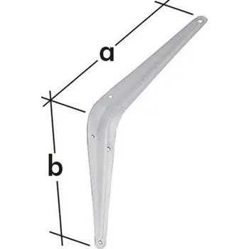 Držák na polici Konzola stavební bílá 100 x 125 mm (Konzole policová pro regály skříň zeď)