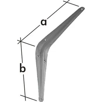 Držák na polici Konzola stavební šedá 200 x 250 mm (Konzole policová pro regály skříň zeď)
