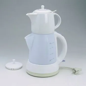 Rychlovarná konvice Mulex -tee expres kovnice na vodu i čaj bílomodrá (Art.Nr.: 290076 s porcelánovou konvicí)