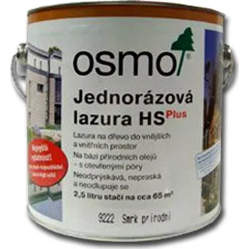 Mořidlo OSMO Jednorázová lazura HS 2,5 L (Lazura na dřevo pro fasády, zahradní domky, ploty)