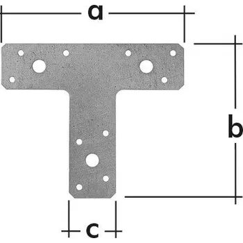 Tesařské kování Spojka typu T 150 x 127 x 38 mm KT2 (Spojka tesařská trámová T)