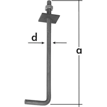 Hmoždinka Kotva stavební 350 x 12 (Střešní hák, šroubovací, nerez)