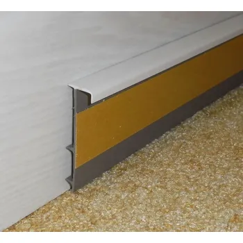 soklová lišta Kobercová lišta 50mm se žebrem bílá