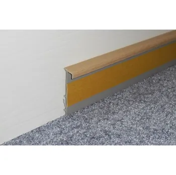 soklová lišta Kobercová lišta 50mm se žebrem buk