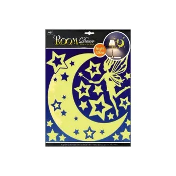 Samolepící dekorace Anděl pokojová dekorace svítící ve tmě víla s hvězdičkami