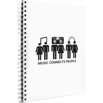 Zápisník MAKENOTES Záznamová kniha A4 MUSIC bílé desky