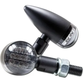 Osvětlení pro motocykl Led moto blinkry Mini Bullet, černé, tónované sklo, homologované