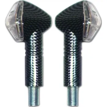 Osvětlení pro motocykl Led moto blinkry Diamond, karbon, dlouhé, čiré sklo, homologované