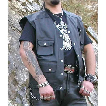 Moto vesta Bikers Mode Kožená Vesta Delší VP - 6