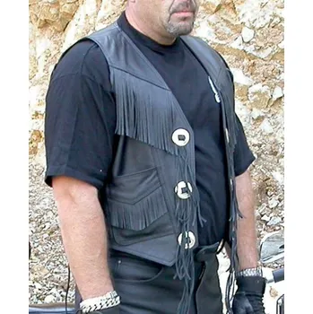 Moto vesta Bikers Mode Kožená Vesta S Třásněmi VP - 2