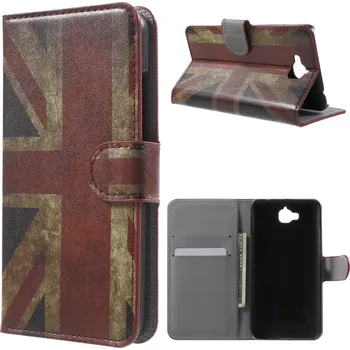 Pouzdro na mobilní telefon Koženkové pouzdro TVC s britskou vlajkou pro Huawei Y6 Pro/Enjoy 5