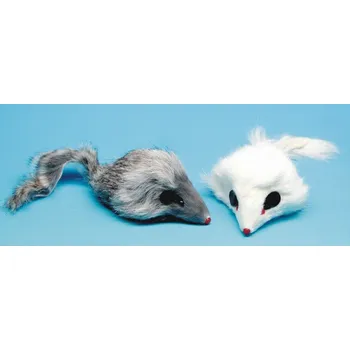 Hračka pro kočku Myška huňatá - velká 10cm