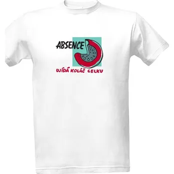 Tričko s potiskem Absence ujídá koláč celku pánské