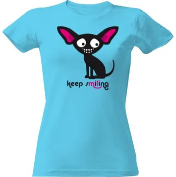 Dámské tričko Tričko s potiskem Čivava keep smiling dámské
