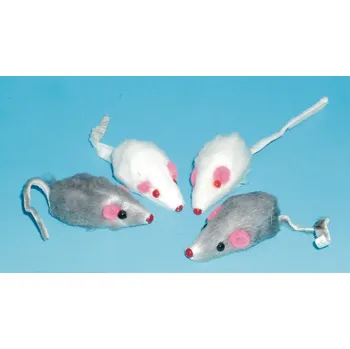Hračka pro kočku Myška malá - bílá, šedá 5cm