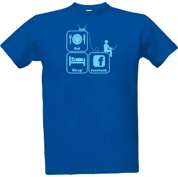 Tričko s potiskem Eat, sleep, Facebook pánské