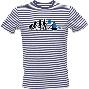 Tričko s potiskem Evoluce vodák pruh pánské