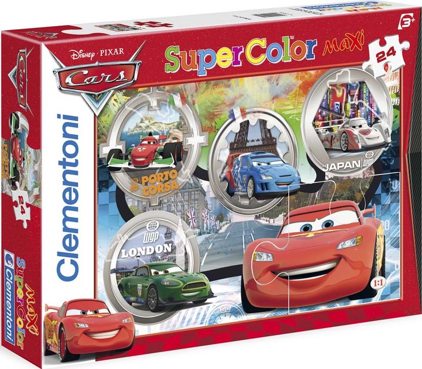 Clementoni Puzzle Supercolor Maxi 24 dílků Závodní auta z celého světa ...