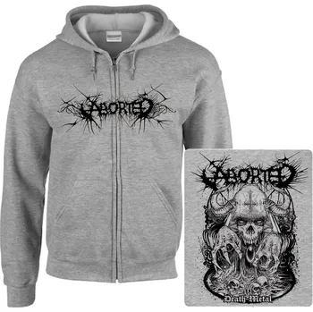 Pánská mikina šedivá mikina s kapucí a zipem Aborted - Death Metal