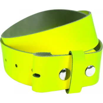 Opasek kožený opasek bez přezky neonově žlutý