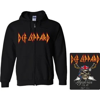 Pánské oblečení mikina s kapucí a zipem Def Leppard - Hysteria