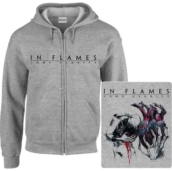 Pánská mikina šedivá mikina s kapucí a zipem In Flames - Come Clarity