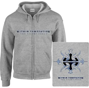 Pánská mikina šedivá mikina s kapucí a zipem Within Temptation - The Silent Force